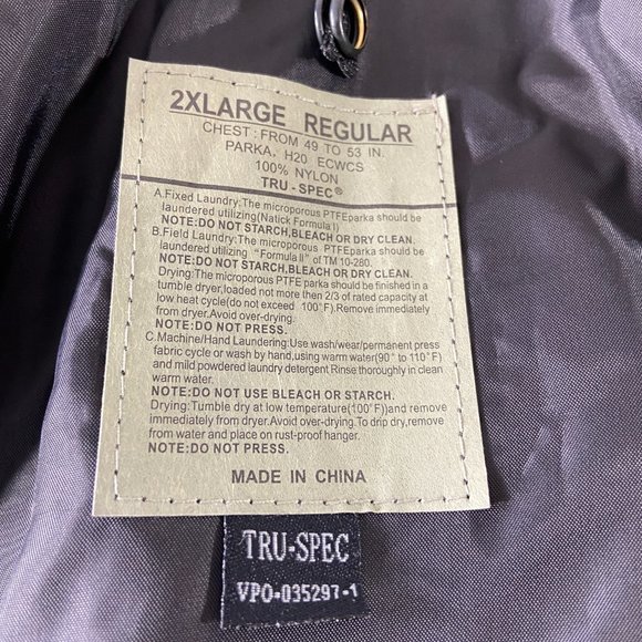 TRU-SPEC H2O GEN 2 Parka ECWCS/ TRU-SPEC Polar Fleece Jacket Liner Winter Warm - Picture 12 of 12